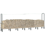 vidaXL Haardhoutrek 50x20x150 cm staal zwart