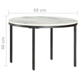 vidaXL Salontafel Ø50 cm echt massief marmer wit en zwart