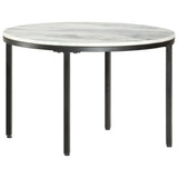 vidaXL Salontafel Ø50 cm echt massief marmer wit en zwart