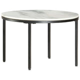 vidaXL Salontafel Ø50 cm echt massief marmer wit en zwart