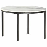 vidaXL Salontafel Ø50 cm echt massief marmer wit en zwart