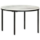 vidaXL Salontafel Ø50 cm echt massief marmer wit en zwart