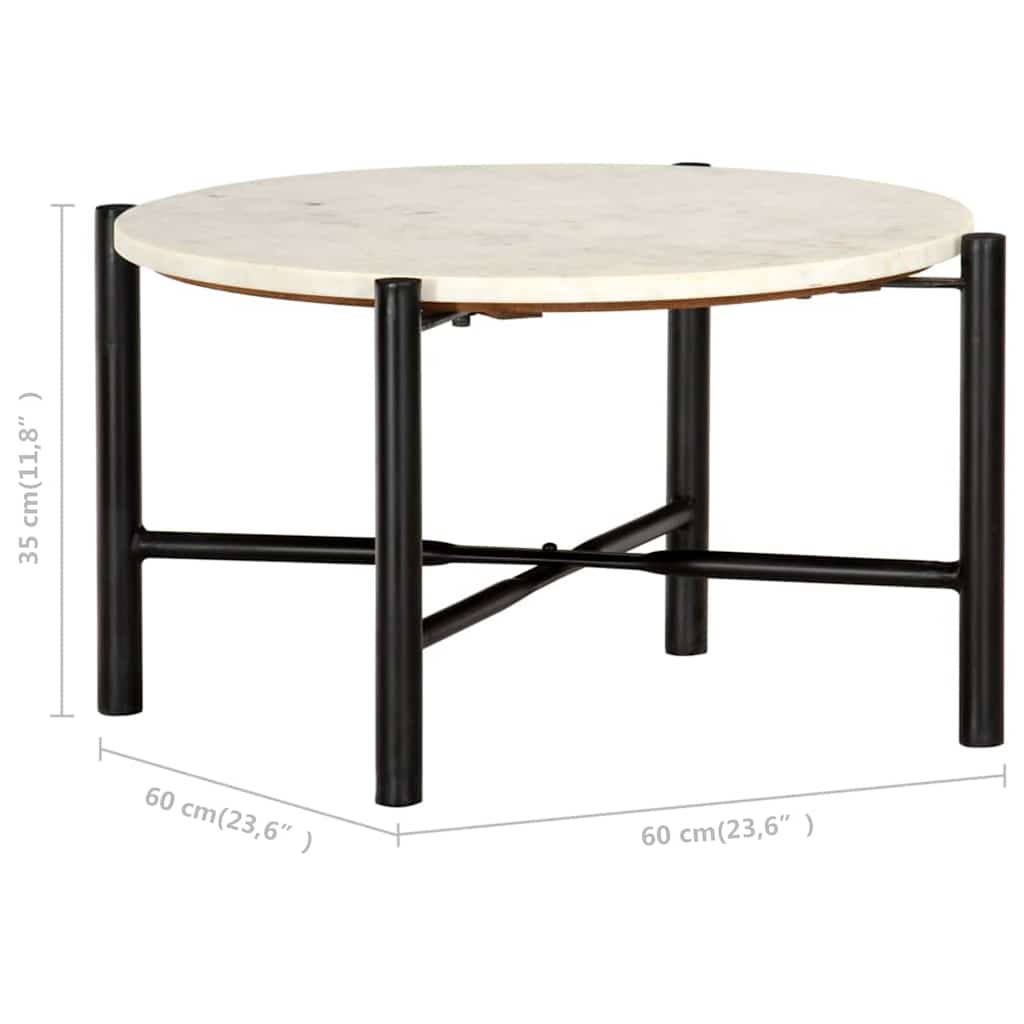 vidaXL Salontafel 60x60x35 cm echt steen met marmeren textuur groen