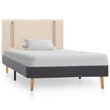 vidaXL Bedframe met LED stof crèmekleurig en donkergrijs 100x200 cm
