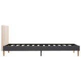 vidaXL Bedframe met LED stof crèmekleurig en donkergrijs 100x200 cm