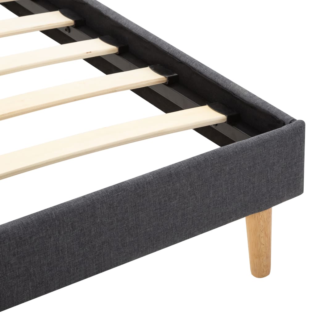 vidaXL Bedframe met LED stof crèmekleurig en donkergrijs 100x200 cm