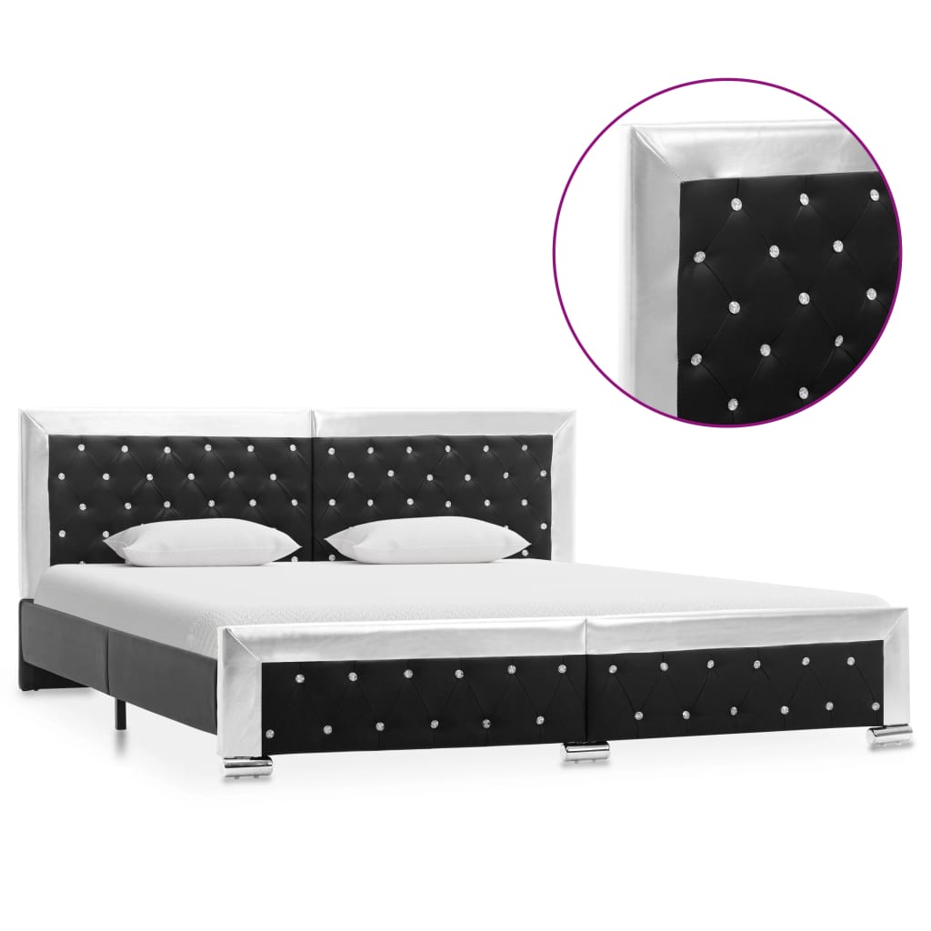 vidaXL Bedframe kunstleer zwart 180x200 cm