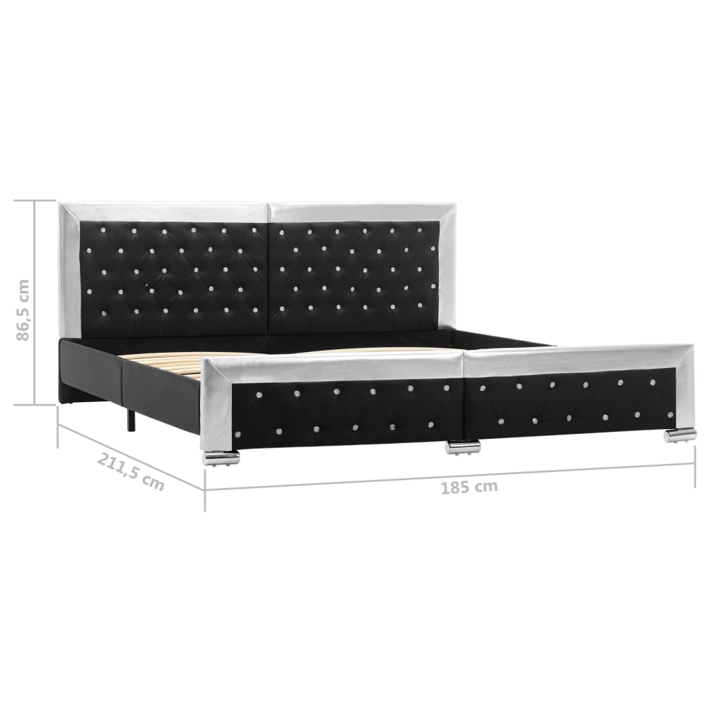 vidaXL Bedframe kunstleer zwart 180x200 cm