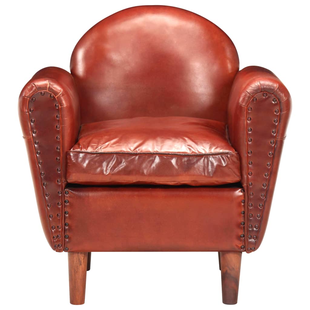 vidaXL Kuipstoel 77x65x79 cm echt leer bruin