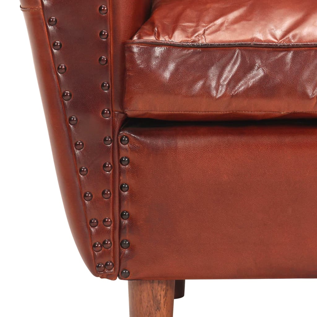 vidaXL Kuipstoel 77x65x79 cm echt leer bruin