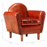 vidaXL Kuipstoel 77x65x79 cm echt leer bruin