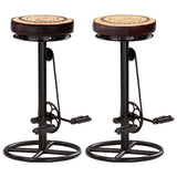 vidaXL Bar Stools 2 pcs Solid Reclaimed Wood