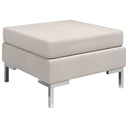 vidaXL Sectional Footstool with Cushion Fabric Cream