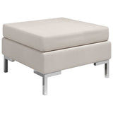 vidaXL Sectional Footstool with Cushion Fabric Cream