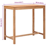vidaXL Garden Bar Table 110x60x105 cm Solid Teak Wood