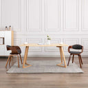 vidaXL Eetkamerstoelen 2 st gebogen hout en kunstleer