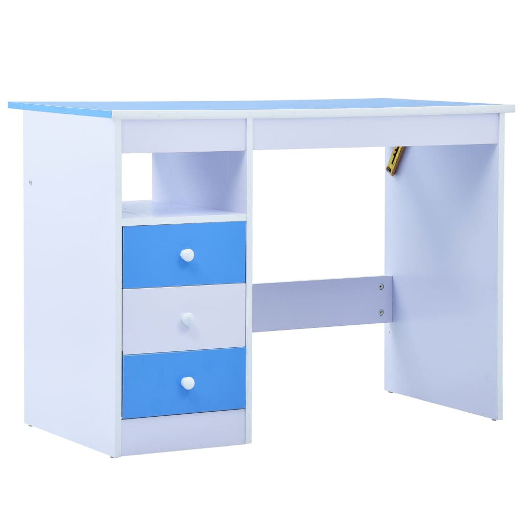vidaXL Kindertekentafel/-bureau kantelbaar blauw en wit