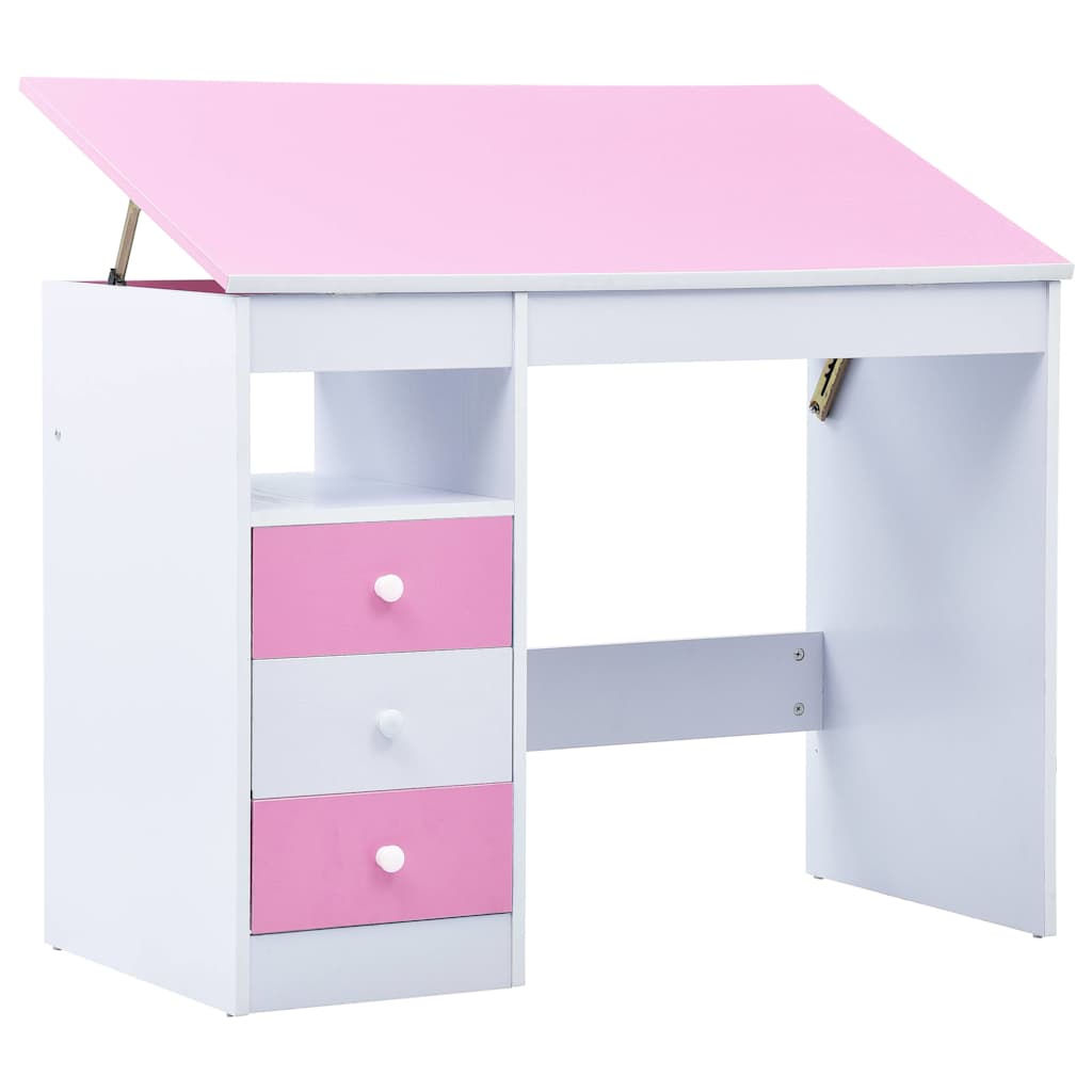 vidaXL Kindertekentafel/-bureau kantelbaar blauw en wit