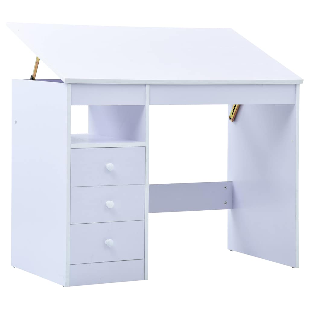 vidaXL Kindertekentafel/-bureau kantelbaar blauw en wit