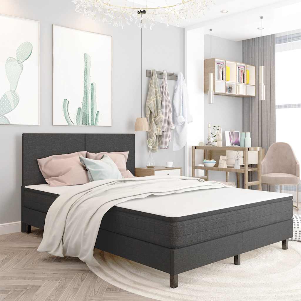 vidaXL Fabric Divan Bed Frame Grey 80x200 cm