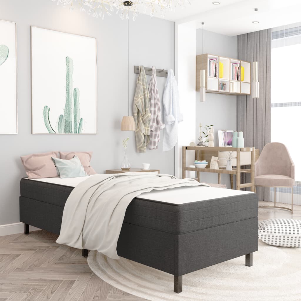vidaXL Fabric Divan Bed Frame Grey 80x200 cm