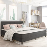 vidaXL Hoofdbord 140x200 cm stof donkergrijs