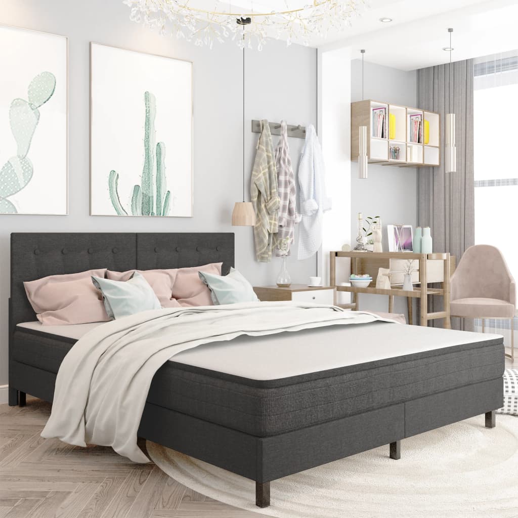 vidaXL Hoofdbord 140x200 cm stof donkergrijs