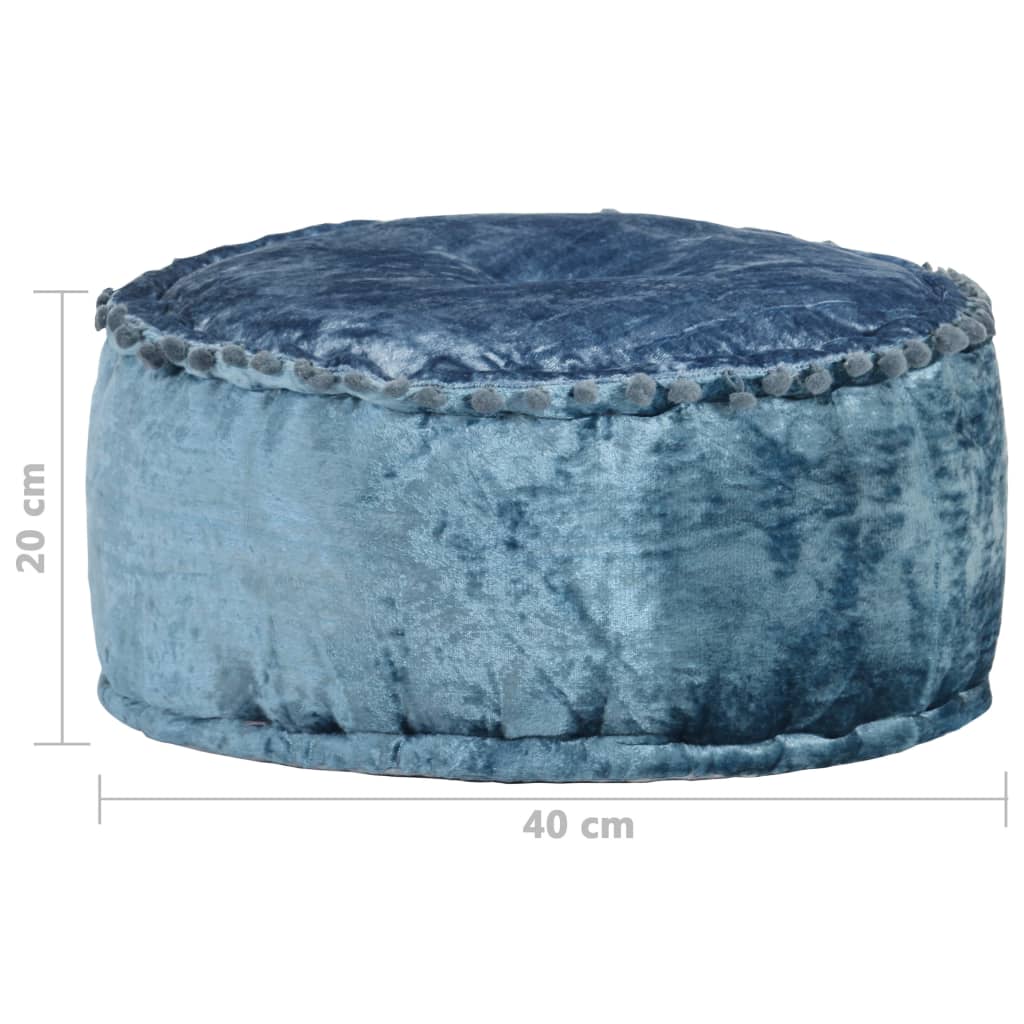 vidaXL Poef rond 40x20 cm fluweel blauw