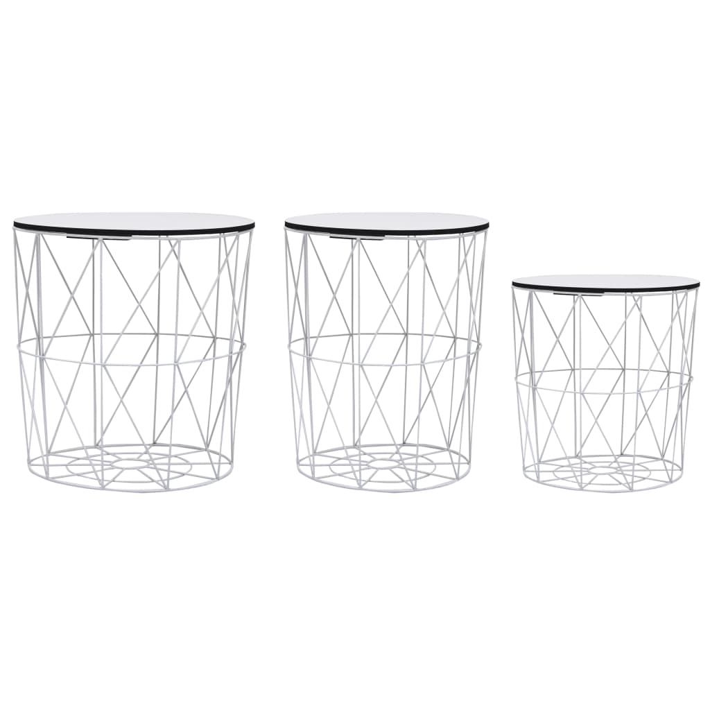 vidaXL Coffee tables 3 pcs white