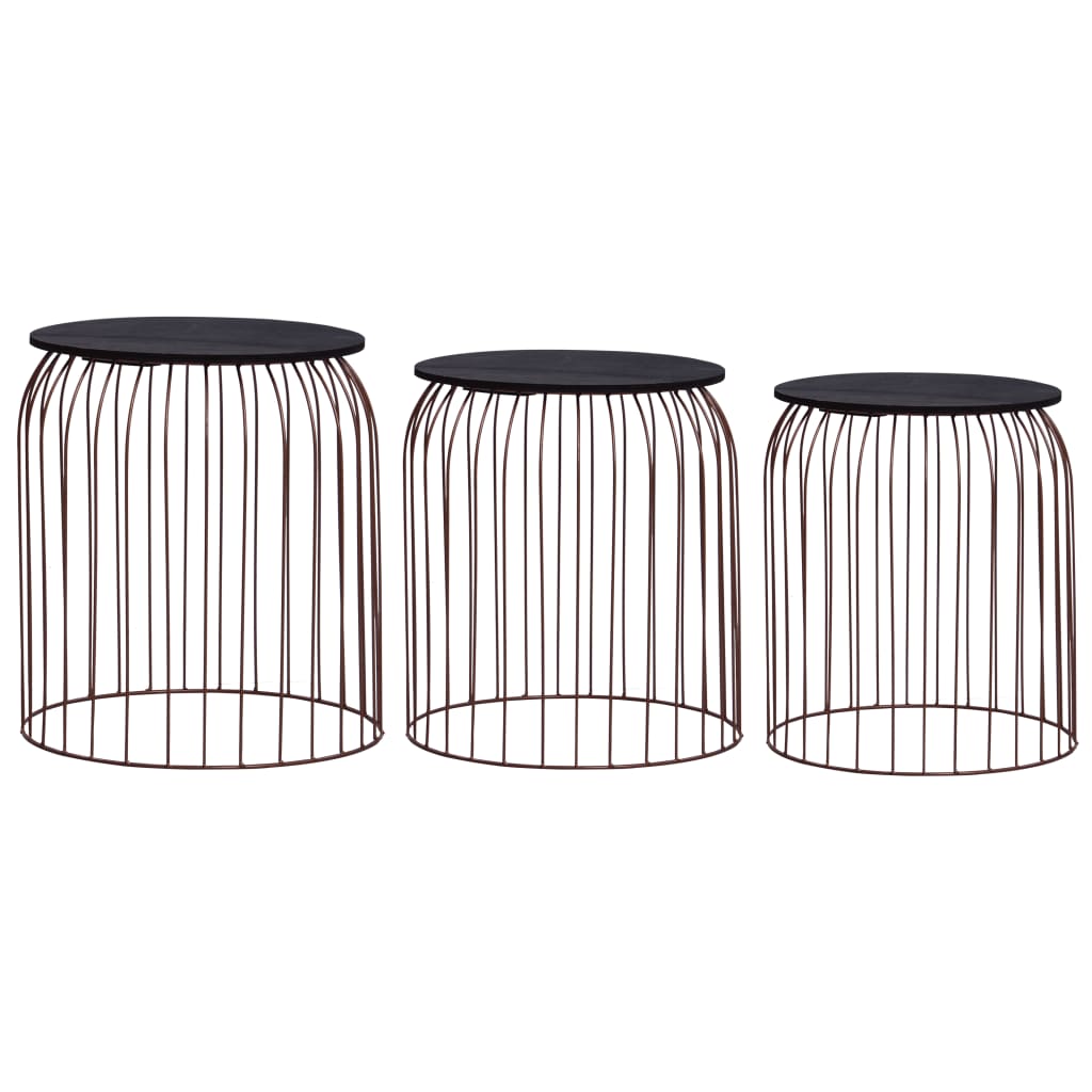 vidaXL Coffee Tables 3 pcs copper-coloured