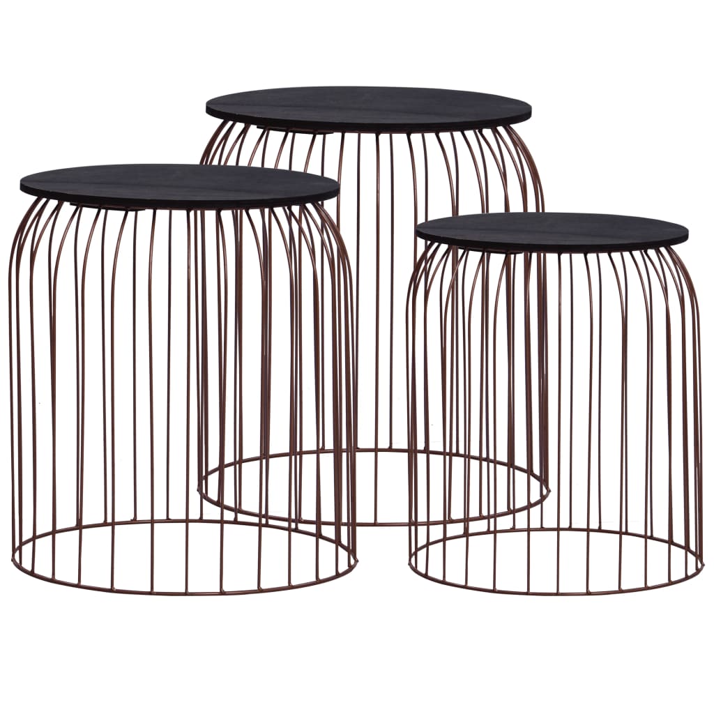 vidaXL Coffee Tables 3 pcs copper-coloured