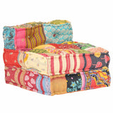 vidaXL Two-Seater Modular Patchwork Fabric Pouf