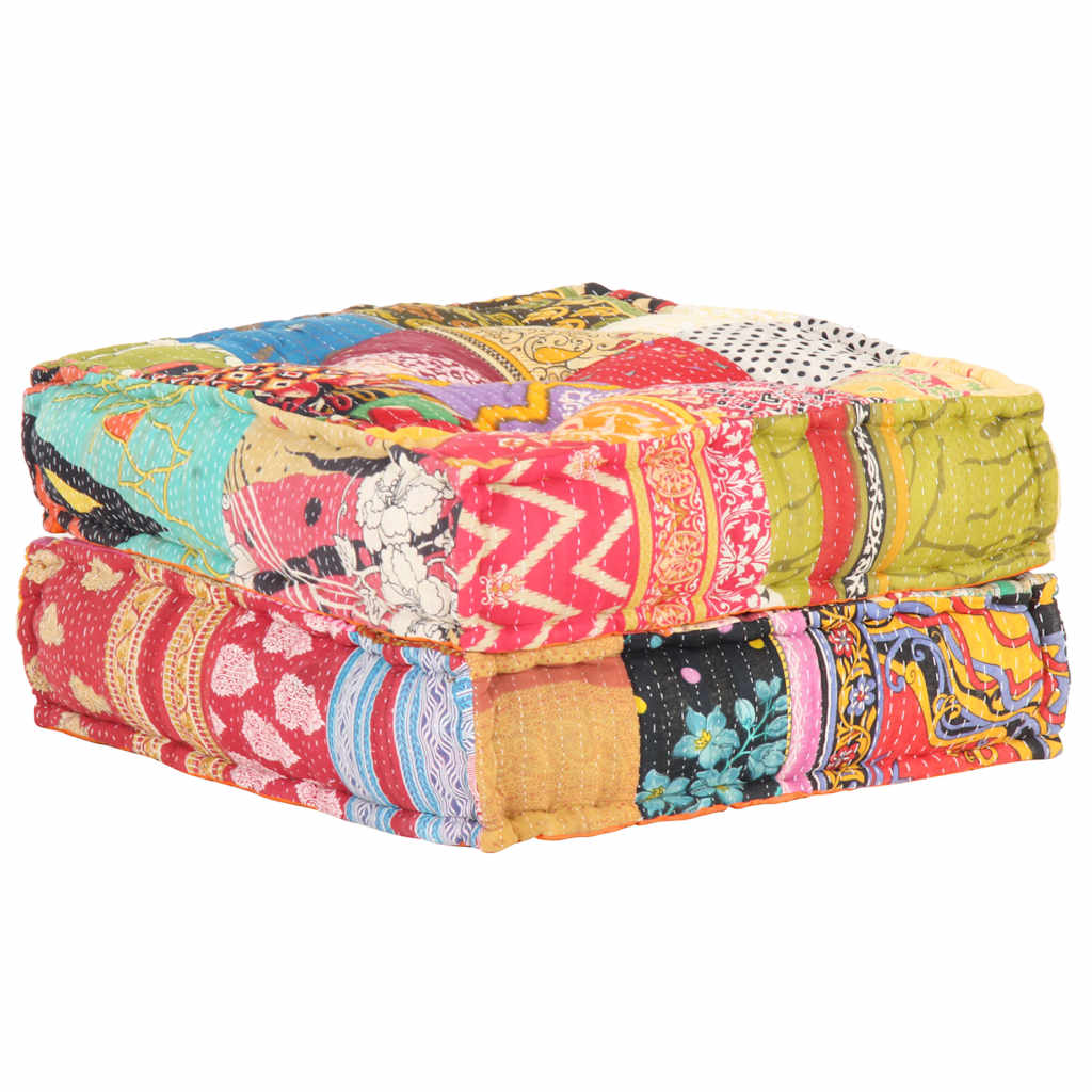 vidaXL Two-Seater Modular Patchwork Fabric Pouf