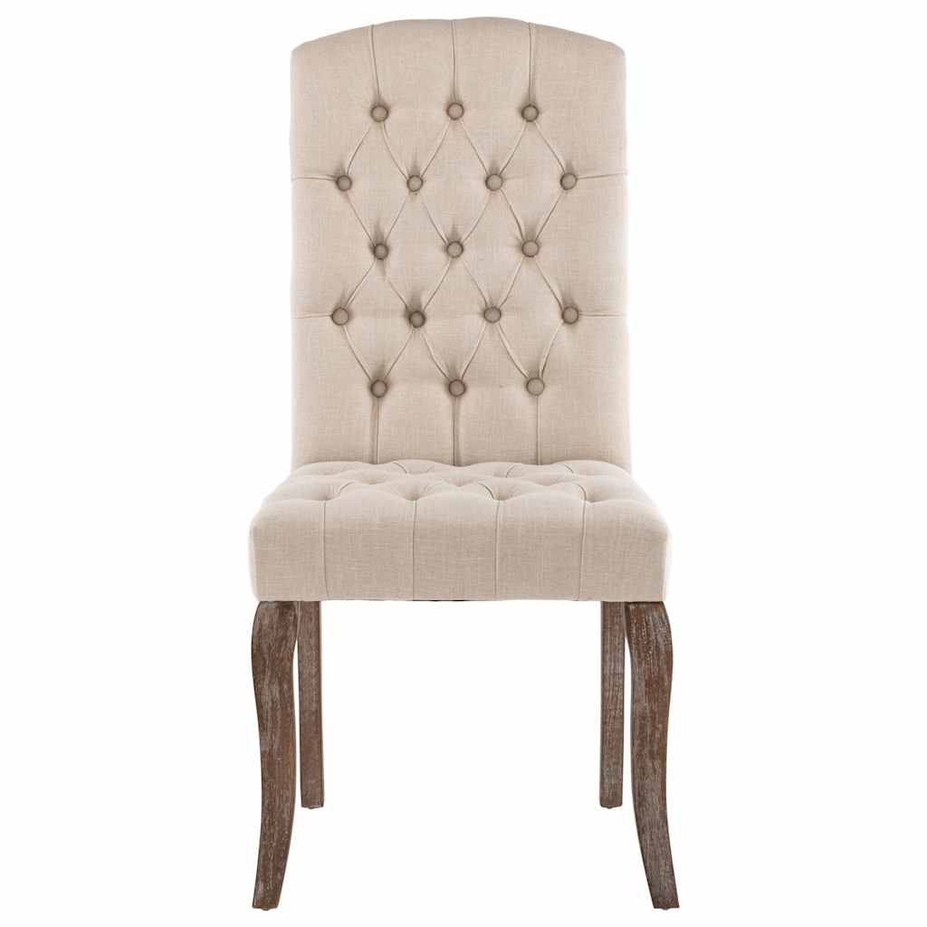 vidaXL Eetkamerstoelen 2 st linnen-look stof beige