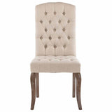 vidaXL Eetkamerstoelen 2 st linnen-look stof beige