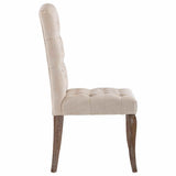 vidaXL Eetkamerstoelen 2 st linnen-look stof beige