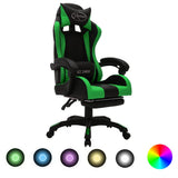 vidaXL Racestoel met RGB LED-verlichting kunstleer blauw en zwart