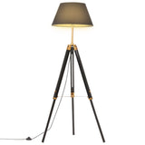 vidaXL Tripod Floor Lamp 141 cm Solid Teak Honey Brown and White