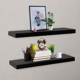 vidaXL Wandplanken zwevend 2 st 40x20x3,8 cm zwart