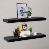 vidaXL Wandplanken zwevend 2 st 40x20x3,8 cm zwart