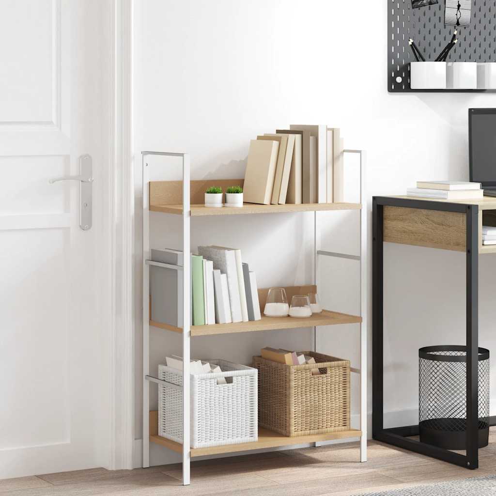 vidaXL Boekenkast met 3 schappen 60x27,6x90,5 cm bewerkt hout zwart
