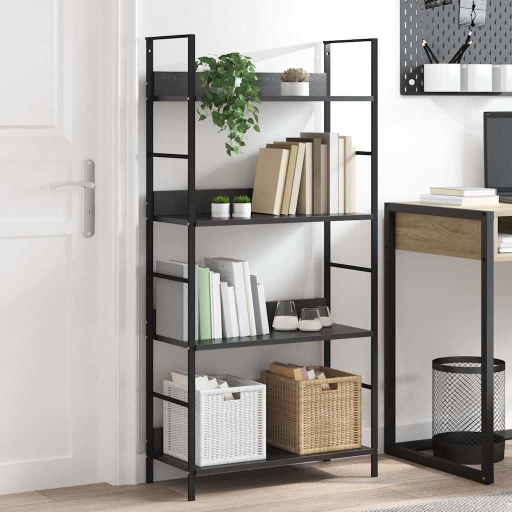 vidaXL Boekenkast met 3 schappen 60x27,6x90,5 cm bewerkt hout zwart