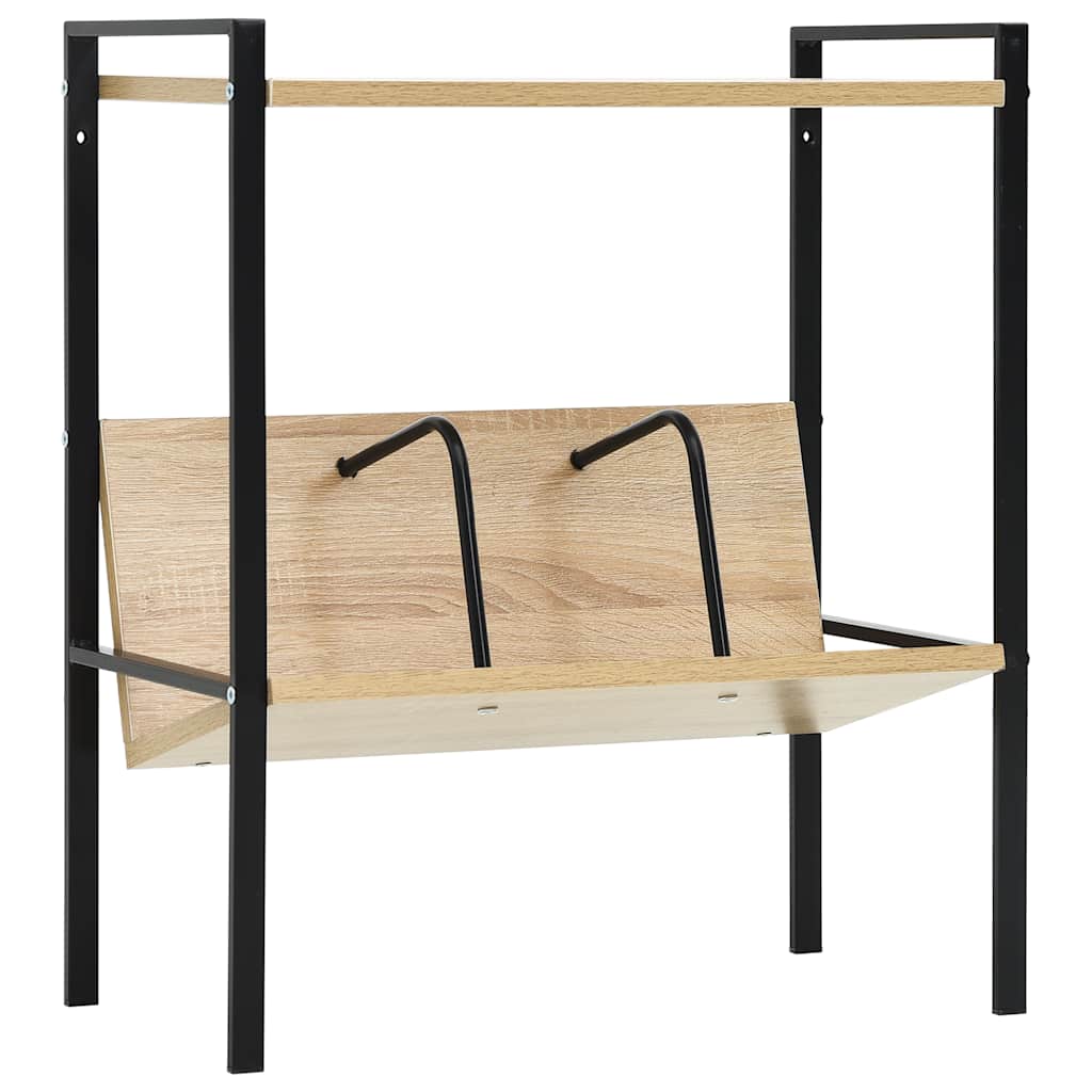 vidaXL Bookcase with 2 shelves 52x28x59 cm engineered wood black