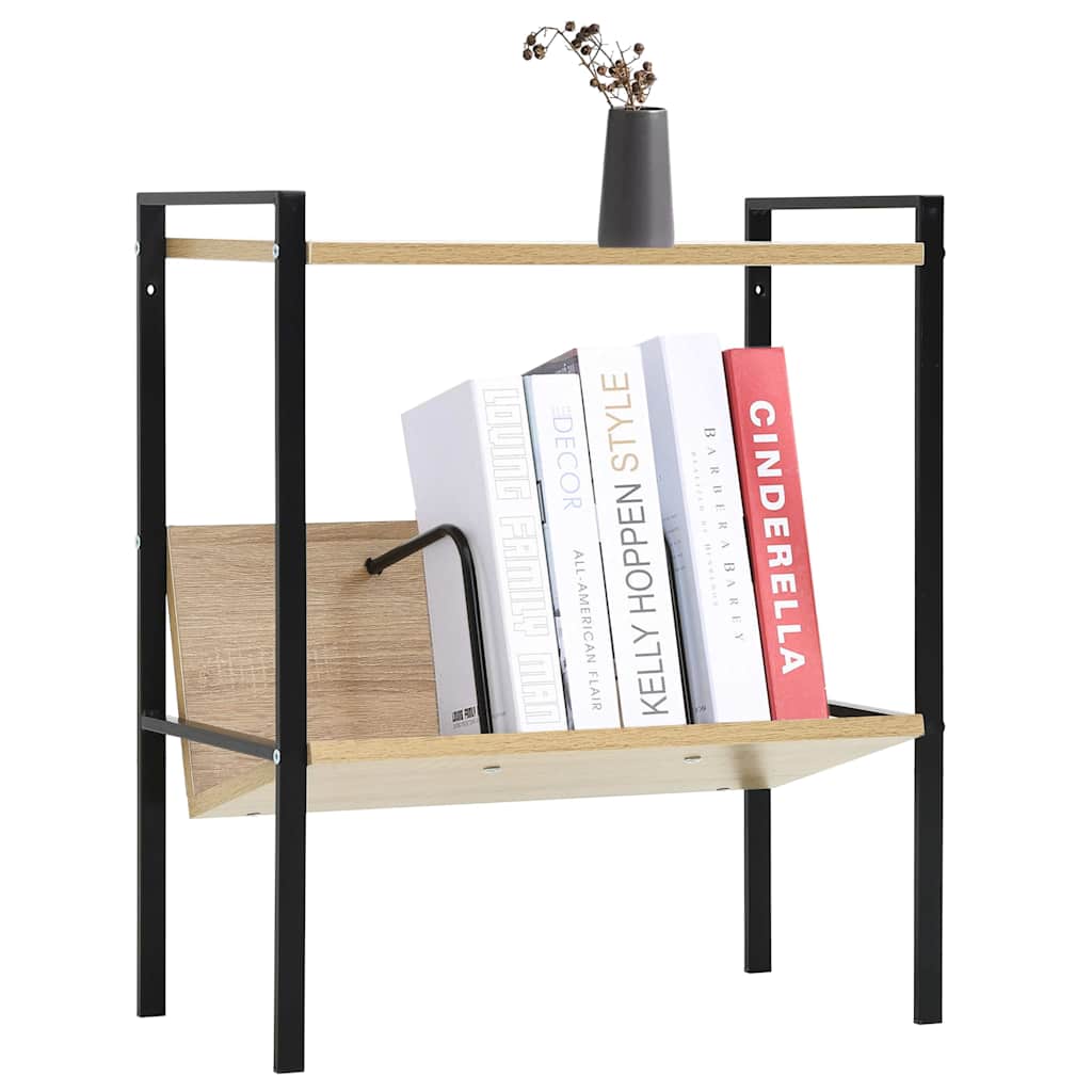 vidaXL Bookcase with 2 shelves 52x28x59 cm engineered wood black