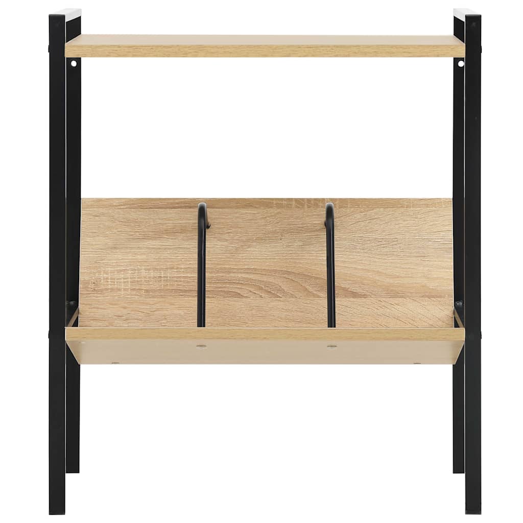 vidaXL Bookcase with 2 shelves 52x28x59 cm engineered wood black