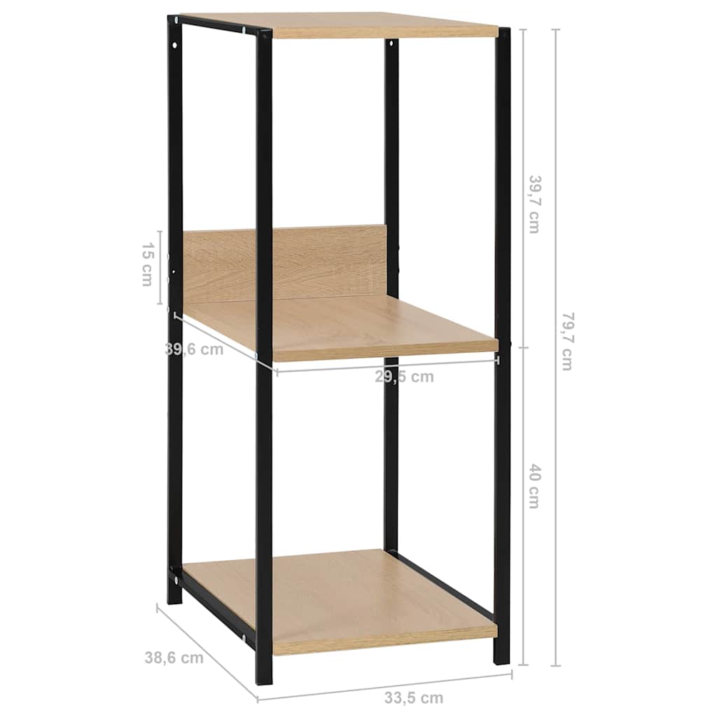 vidaXL Boekenkast 33,5x39,6x79,7 cm bewerkt hout zwart