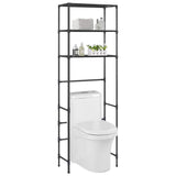 vidaXL Opbergrek voor boven toilet 3-laags 53x28x169 cm argenté