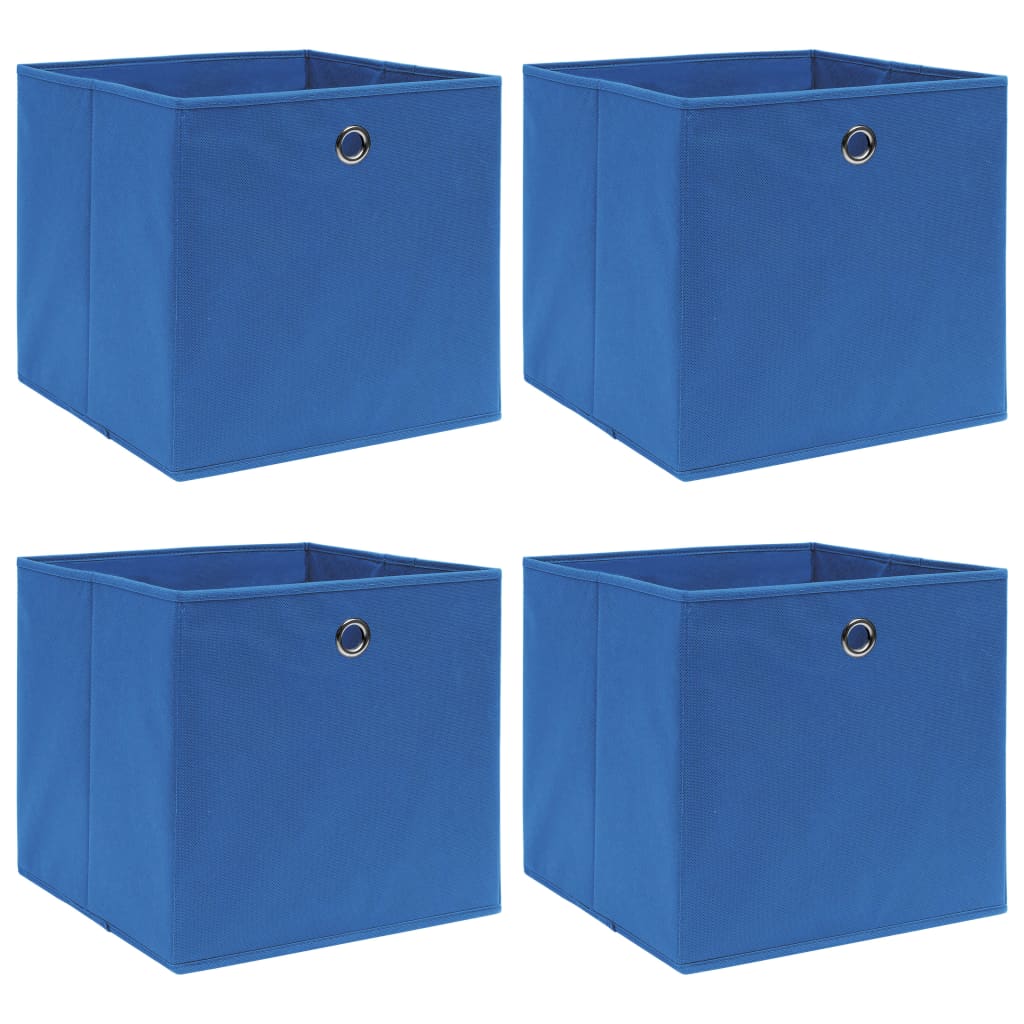 vidaXL Storage Boxes with Lid 4 pcs 32x32x32 cm Fabric Black
