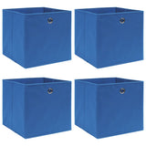 vidaXL Storage Boxes with Lid 4 pcs 32x32x32 cm Fabric Black
