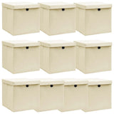 vidaXL Storage Boxes with Lid 4 pcs 32x32x32 cm Fabric Black